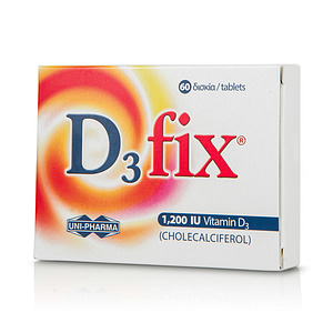 Uni-Pharma D3 Fix Max 1.200iu Συμπλήρωμα Διατροφής με Βιταμίνη D3 60 tabs