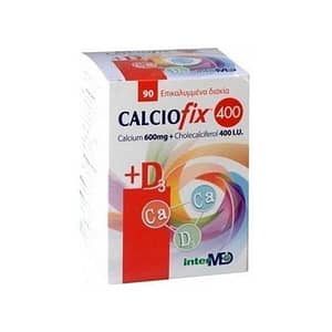 Intermed | Calciofix 400 Calcium 600mg & 400IU D3 | Συμπλήρωμα Διατροφής Ασβέστιο & Βιτ D3 | 90tabs