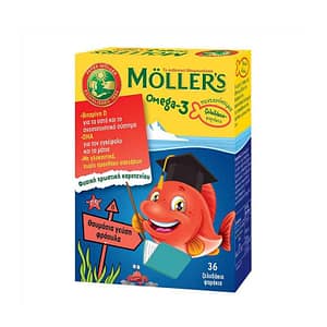 MOLLER'S Omega-3 Zελεδάκια-Ψαράκια Με Γεύση Φράουλα 36τμχ