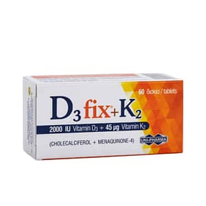 Uni-Pharma D3fix (2000iu) + K2 (45μg) - Συμπλήρωμα Διατροφής Βιταμίνης D3 Και K2, 60 ταμπλέτες