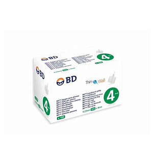 BD Thin Wall Αποστειρωμένες Βελόνες για Πένες Ινσουλίνης 4mm x 0.23mm (32G) 100τμχ