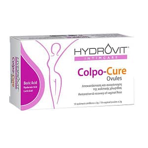 Hydrovit Intimcare Colpo-Cure Ovules Κολπικά Yπόθετα Που Διευκολύνουν Την Αποκατάσταση Της Κολπικής Χλωρίδας 10 κολπικά υπόθετα x 2gr
