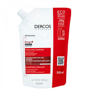 Vichy Dercos Energy+ Eco Refill Σαμπουάν κατά της Τριχόπτωσης για Όλους τους Τύπους Μαλλιών 500ml