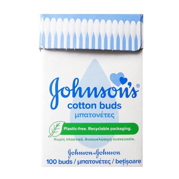 Johnson's Cotton Buds σε Ανακυκλώσιμη Συσκευασία 100 Μπατονέτες