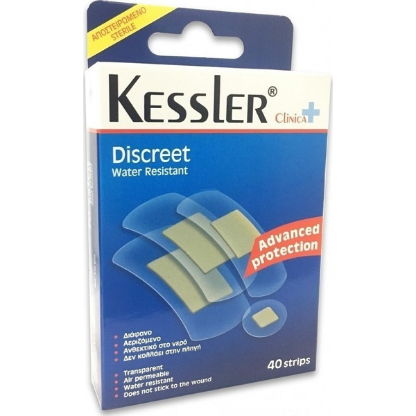 Kessler Discreet Αδιάβροχο Διάφανο Αυτοκόλλητο Strip (4 μεγέθη), 40 strips